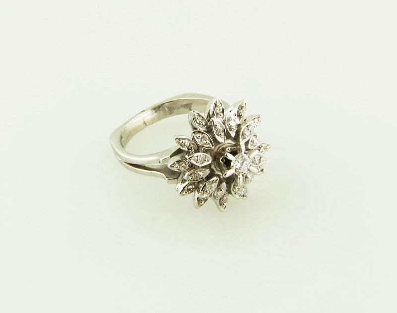 18K White Gold, Diamond Ballerina Style Ring | 18 Karat Appraisers | Beverly Hills, CA | Fine Jewelry