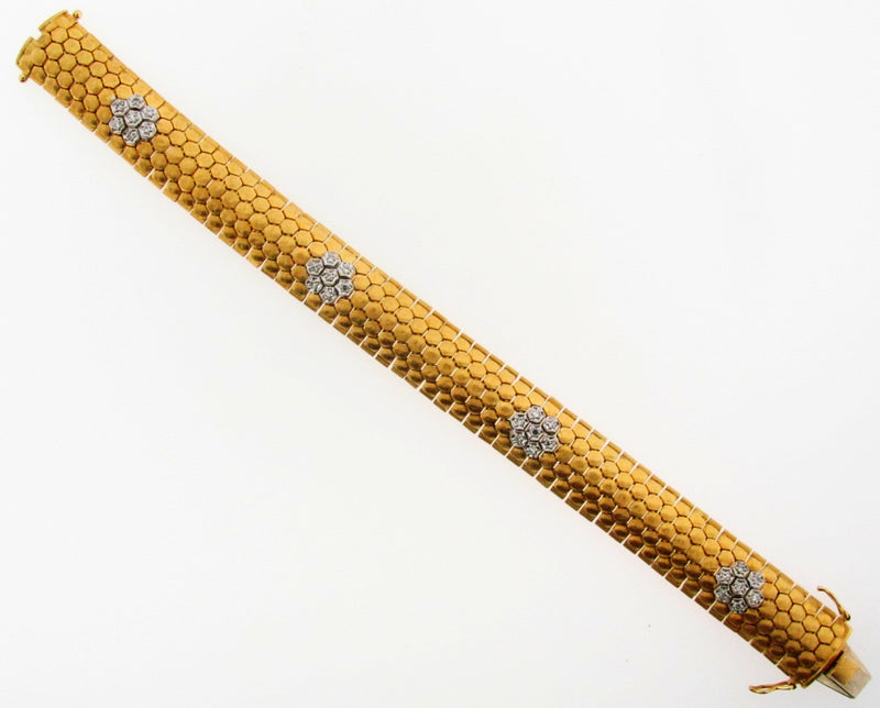 18K Yellow Gold and White Gold Diamond Bracelet | 18 Karat Appraisers | Beverly Hills, CA | Fine Jewelry