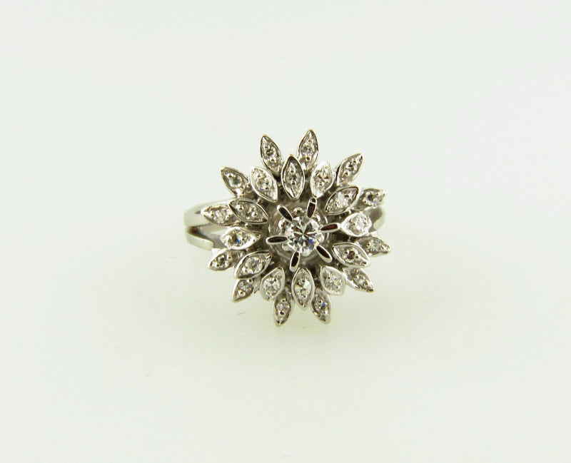 18K White Gold, Diamond Ballerina Style Ring | 18 Karat Appraisers | Beverly Hills, CA | Fine Jewelry