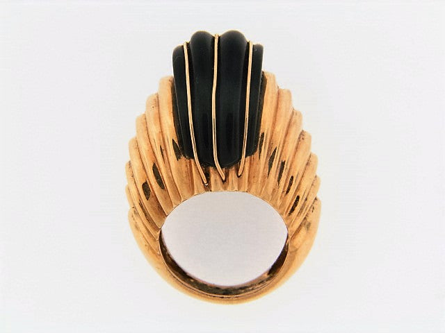 14K-YG ONYX DOME RING