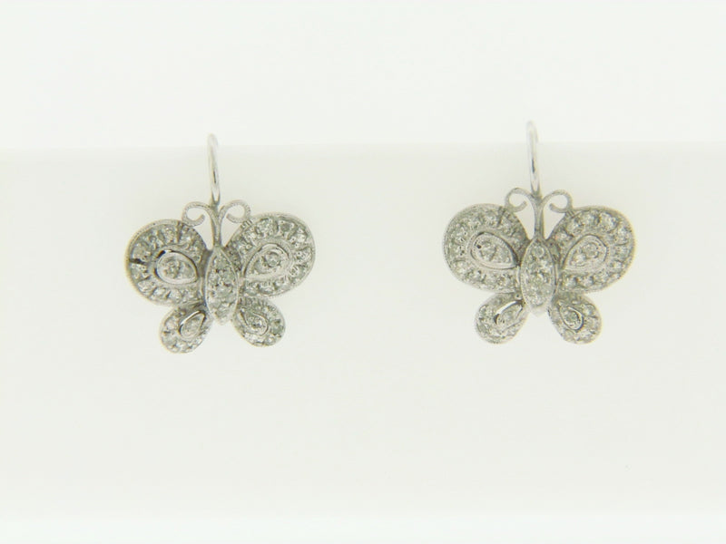 14K WHITE GOLD BUTTERFLY DIAMOND EARRINGS | 18 Karat Appraisers | Beverly Hills, CA | Fine Jewelry