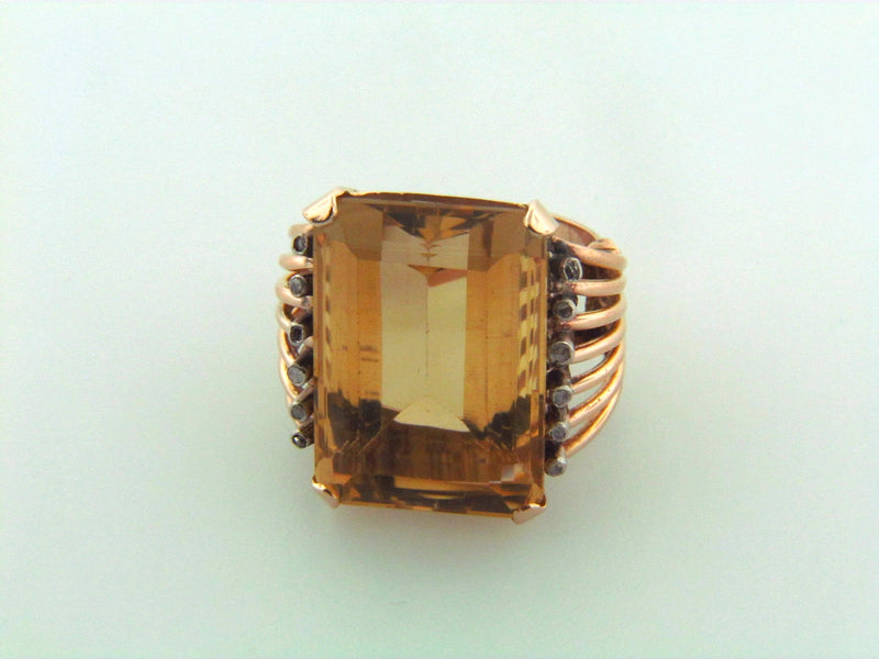 18K Rose Gold Citrine and Diamond Ring | 18 Karat Appraisers | Beverly Hills, CA | Fine Jewelry