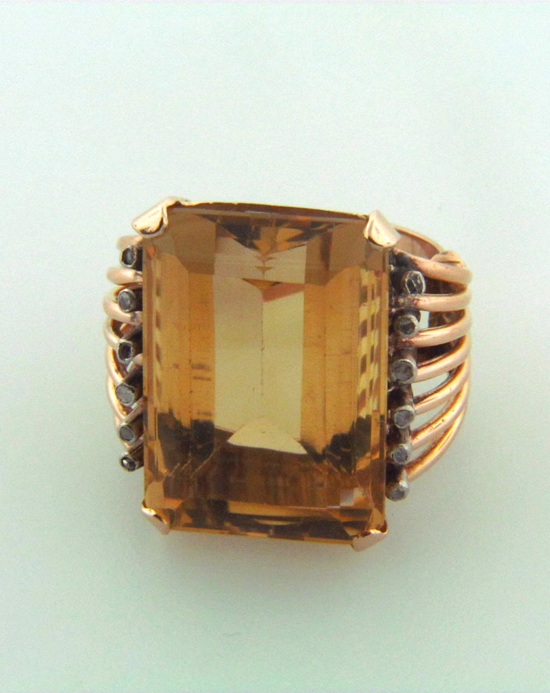 18K Rose Gold Citrine and Diamond Ring | 18 Karat Appraisers | Beverly Hills, CA | Fine Jewelry