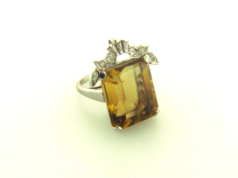 18K White Gold Citrine and Diamond Ring | 18 Karat Appraisers | Beverly Hills, CA | Fine Jewelry