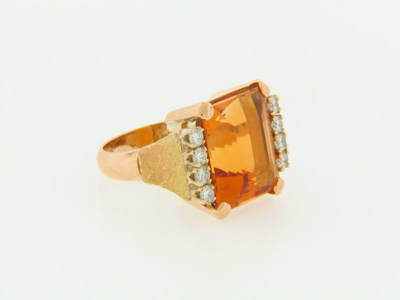 18K YELLOW GOLD CITRINE AND DIAMOND RING | 18 Karat Appraisers | Beverly Hills, CA | Fine Jewelry