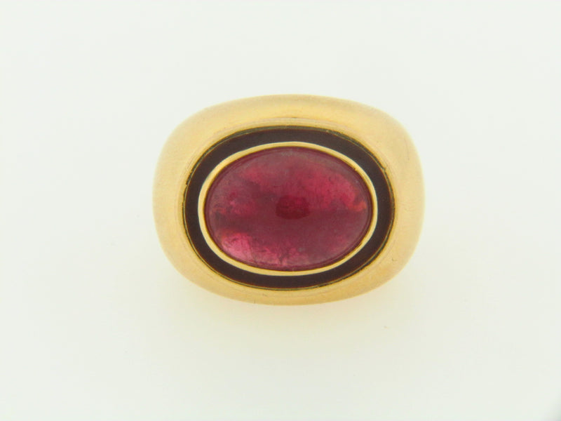 18K YELLOW GOLD PINK TOURMALINE RING | 18 Karat Appraisers | Beverly Hills, CA | Fine Jewelry