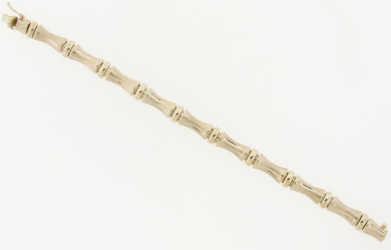 18K WHITE GOLD BAMBOO FORM LINK BRACELET | 18 Karat Appraisers | Beverly Hills, CA | Fine Jewelry