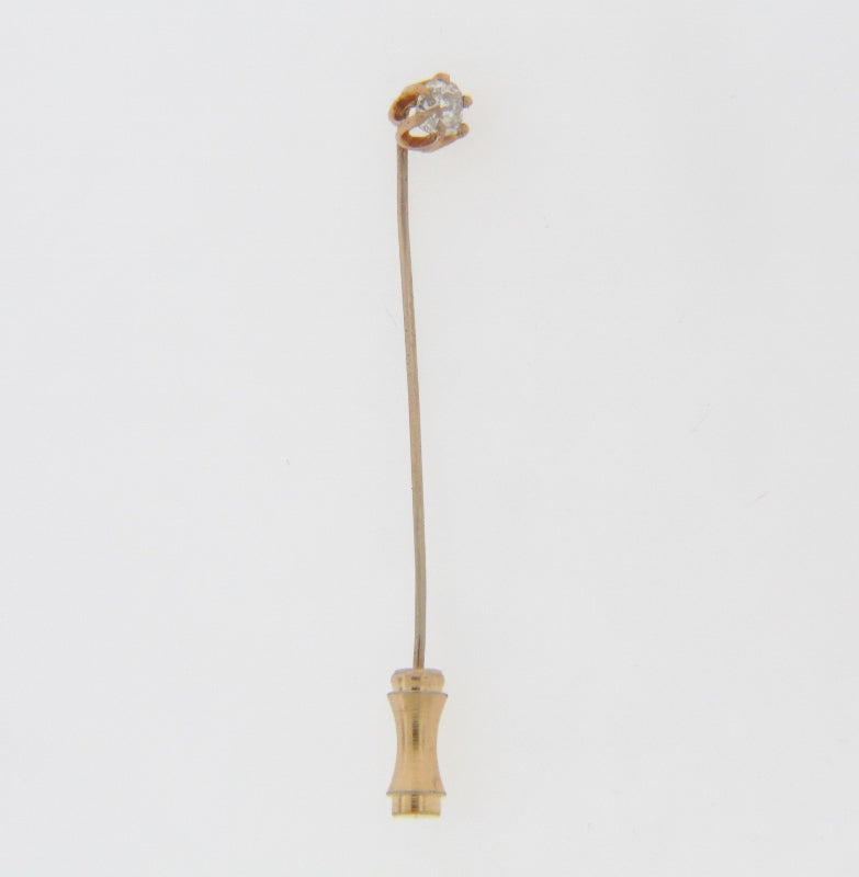 10K YELLOW GOLD DIAMOND STICK PIN | 18 Karat Appraisers | Beverly Hills, CA | Fine Jewelry