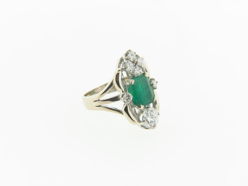 PLATINUM DIAMOND AND EMERALD RING | 18 Karat Appraisers | Beverly Hills, CA | Fine Jewelry