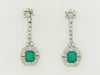 18K WHITE GOLD / PLATINUM EMERALD AND DIAMOND DANGLING EARRINGS | 18 Karat Appraisers | Beverly Hills, CA | Fine Jewelry