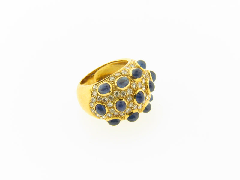 18K Yellow Gold Sapphire and Diamond Ring | 18 Karat Appraisers | Beverly Hills, CA | Fine Jewelry