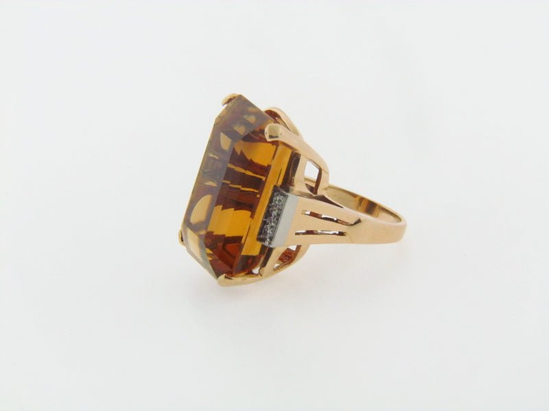 14K YELLOW GOLD CITRINE AND DIAMOND RING | 18 Karat Appraisers | Beverly Hills, CA | Fine Jewelry