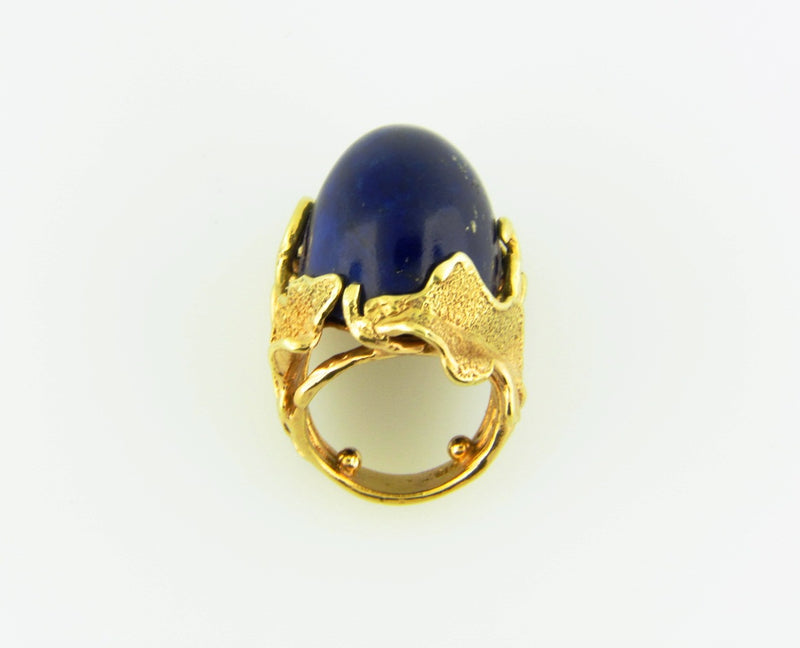 18K Yellow Gold, Lapis Lazuli Dome Ring | 18 Karat Appraisers | Beverly Hills, CA | Fine Jewelry