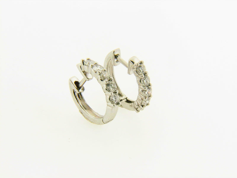 Platinum Diamond Half-Hoop Earrings | 18 Karat Appraisers | Beverly Hills, CA | Fine Jewelry