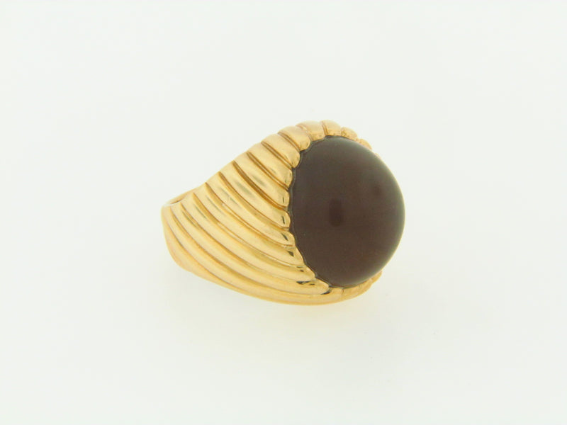 18K YELLOW GOLD CAT'S EYE AGATE RING | 18 Karat Appraisers | Beverly Hills, CA | Fine Jewelry