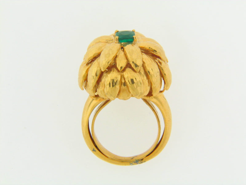 18K YELLOW GOLD EMERALD RING BY "DAVID WEBB" | 18 Karat Appraisers | Beverly Hills, CA | Fine Jewelry