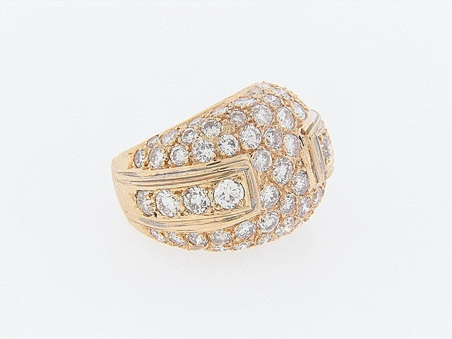 14K-YG DIAMOND BOMBE RING