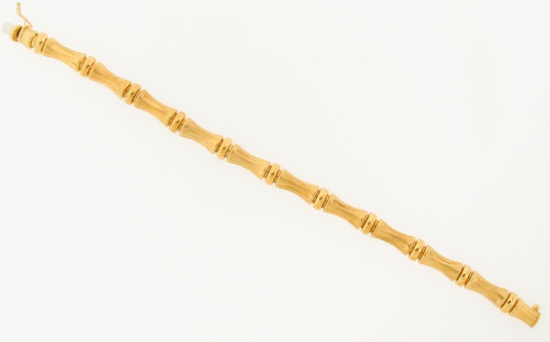 18K YELLOW GOLD BAMBOO FORM LINK BRACELET | 18 Karat Appraisers | Beverly Hills, CA | Fine Jewelry