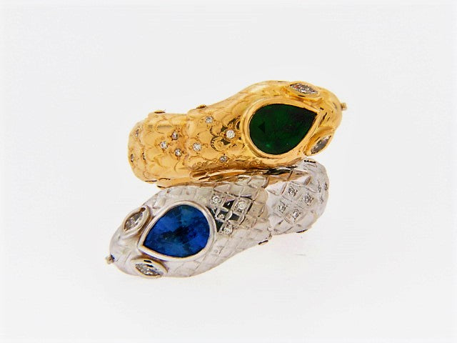 18K-YG+WG SERPENTINE BY-PASS RING BY "NARDI" | 18 Karat Appraisers | Beverly Hills, CA | Fine Jewelry