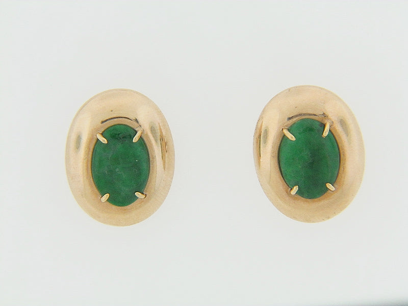 14K YELLOW GOLD JADE EARRINGS | 18 Karat Appraisers | Beverly Hills, CA | Fine Jewelry