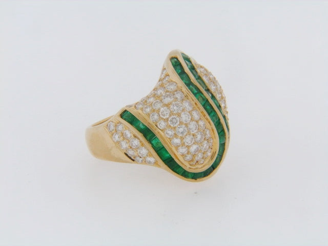 18K-YG DIAMOND AND EMERALD RING | 18 Karat Appraisers | Beverly Hills, CA | Fine Jewelry