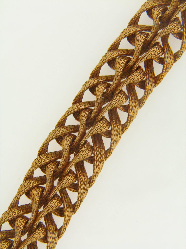 18K YELLOW GOLD WOVEN / BRAIDED GOLD LINK BRACELET | 18 Karat Appraisers | Beverly Hills, CA | Fine Jewelry