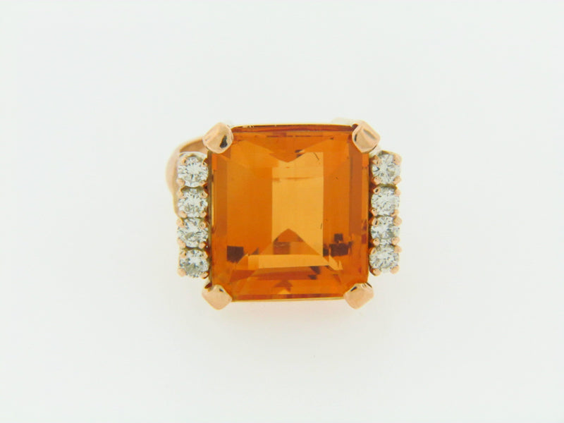 18K YELLOW GOLD CITRINE AND DIAMOND RING | 18 Karat Appraisers | Beverly Hills, CA | Fine Jewelry