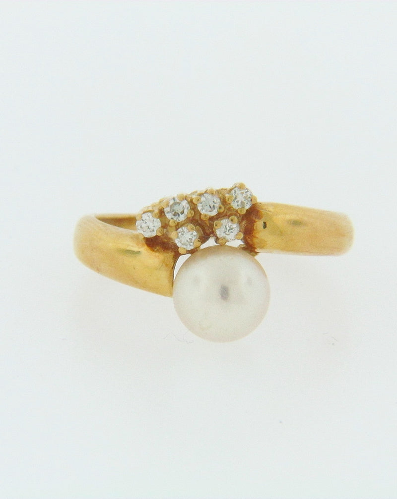 18K-YG PEARL AND DIAMOND RING | 18 Karat Appraisers | Beverly Hills, CA | Fine Jewelry