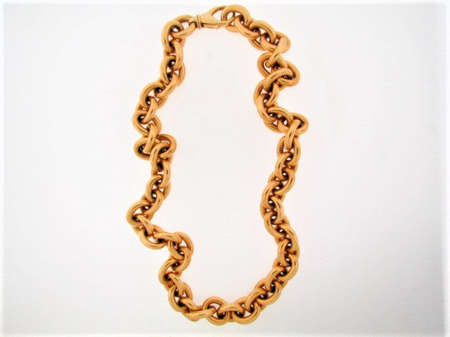 italia D'oro Elongated Oval Link Necklace 14K Yellow Gold 20