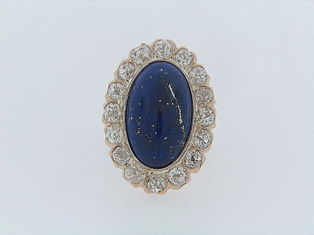 14K-WG LAPIS LAZULI AND DIAMOND RING | 18 Karat Appraisers | Beverly Hills, CA | Fine Jewelry