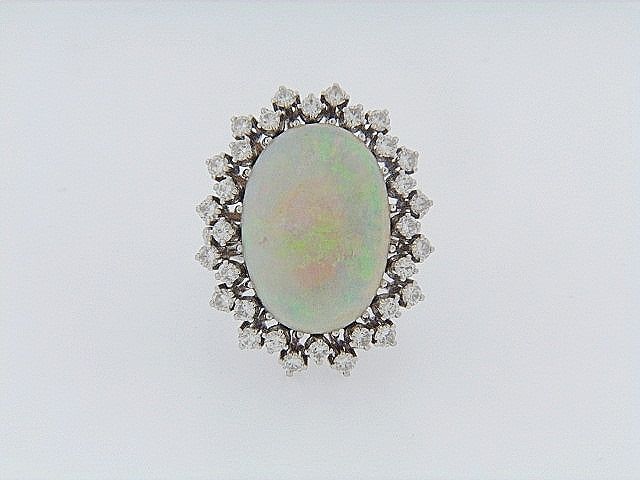 18K-WG OPAL AND DIAMOND RING | 18 Karat Appraisers | Beverly Hills, CA | Fine Jewelry