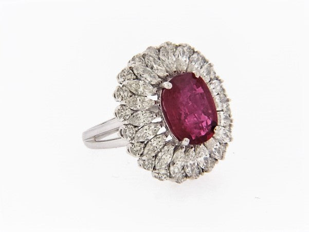 PLATINUM RUBY AND DIAMOND RING | 18 Karat Appraisers | Beverly Hills, CA | Fine Jewelry