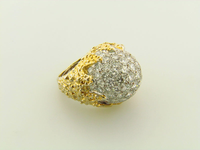 18K Yellow Gold Diamond Bombe Ring | 18 Karat Appraisers | Beverly Hills, CA | Fine Jewelry