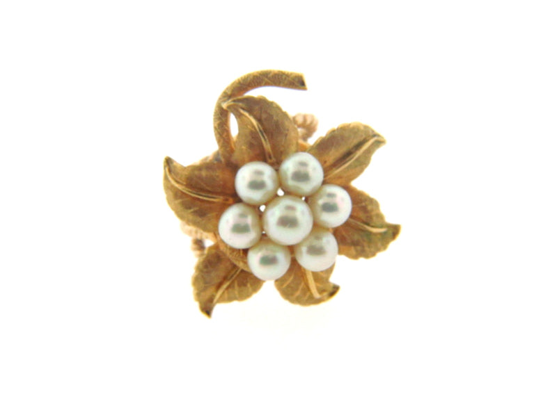 14K Yellow Gold Pearl Flower Ring | 18 Karat Appraisers | Beverly Hills, CA | Fine Jewelry