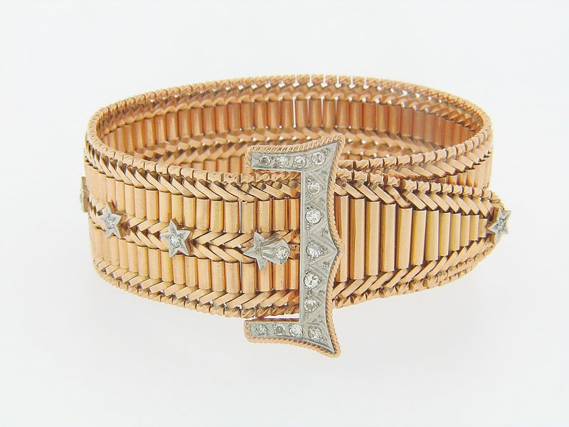 18K ROSE GOLD BUCKLE DIAMOND BRACELET | 18 Karat Appraisers | Beverly Hills, CA | Fine Jewelry