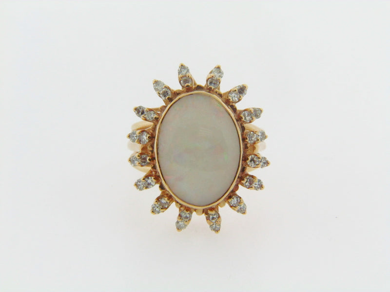 18K-YG WHITE OPAL AND DIAMOND RING | 18 Karat Appraisers | Beverly Hills, CA | Fine Jewelry