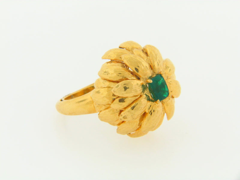 18K YELLOW GOLD EMERALD RING BY "DAVID WEBB" | 18 Karat Appraisers | Beverly Hills, CA | Fine Jewelry