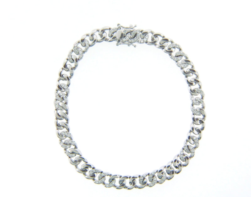 18K White Gold Diamond Link Bracelet | 18 Karat Appraisers | Beverly Hills, CA | Fine Jewelry