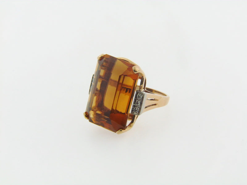 14K YELLOW GOLD CITRINE AND DIAMOND RING | 18 Karat Appraisers | Beverly Hills, CA | Fine Jewelry