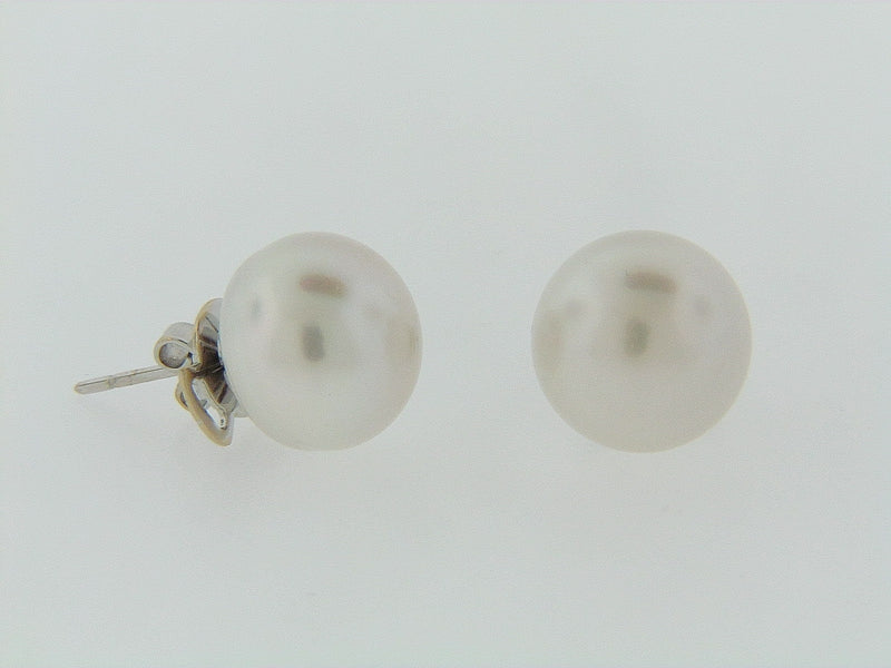 18K WHITE GOLD PEARL STUDS | 18 Karat Appraisers | Beverly Hills, CA | Fine Jewelry