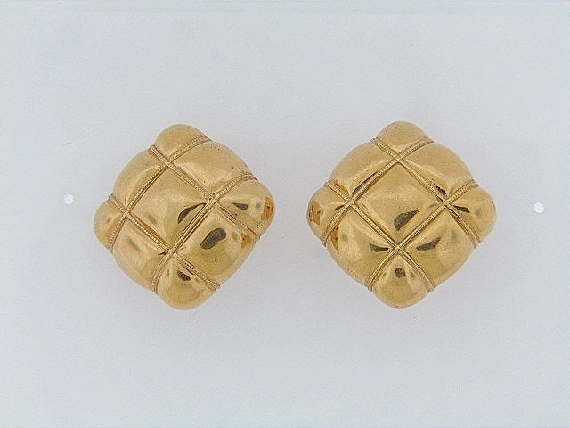 18K-YG DIAMOND SHAPE EARRINGS