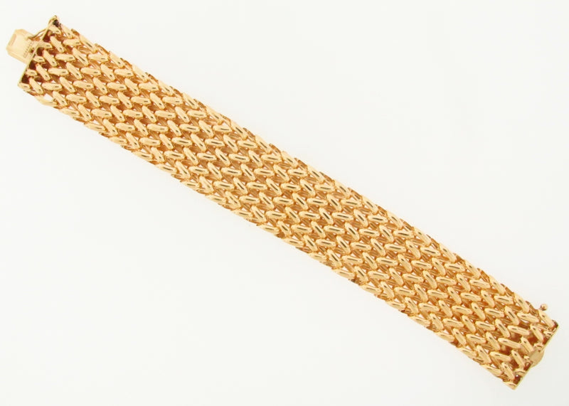 14K YELLOW GOLD WOVEN LINK BRACELET | 18 Karat Appraisers | Beverly Hills, CA | Fine Jewelry