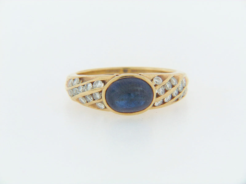 14K YELLOW GOLD SAPPHIRE AND DIAMOND RING | 18 Karat Appraisers | Beverly Hills, CA | Fine Jewelry