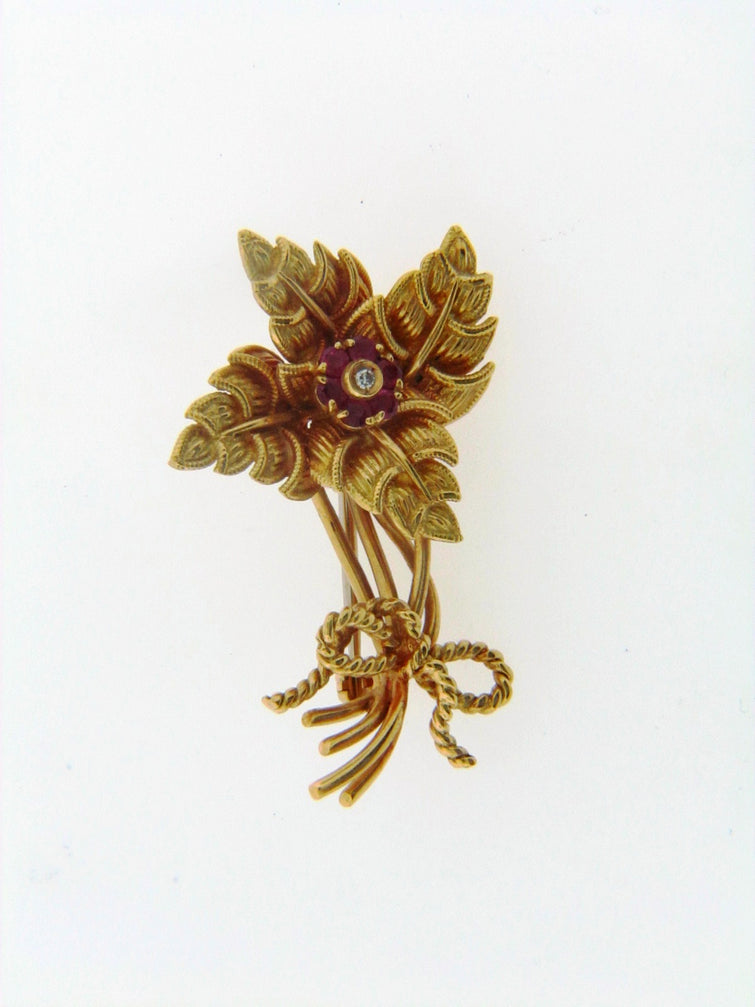 18K Yellow Gold Tiffany & Co., Flower Brooch | 18 Karat Appraisers | Beverly Hills, CA | Fine Jewelry