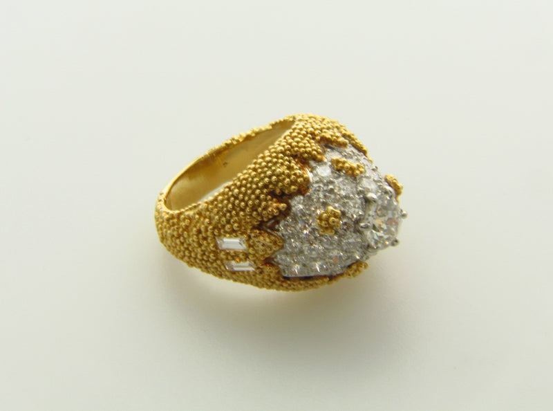 18K Yellow Gold and Platinum, Diamond Dome Ring | 18 Karat Appraisers | Beverly Hills, CA | Fine Jewelry