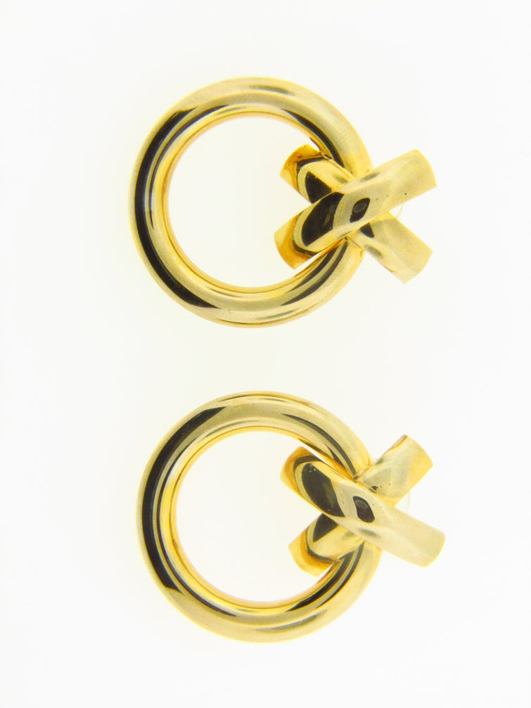 14K Yellow Gold Circular Earrings | 18 Karat Appraisers | Beverly Hills, CA | Fine Jewelry