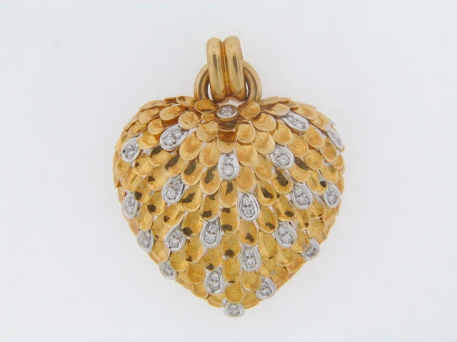 18K-YG DIAMOND HEART PENDANT