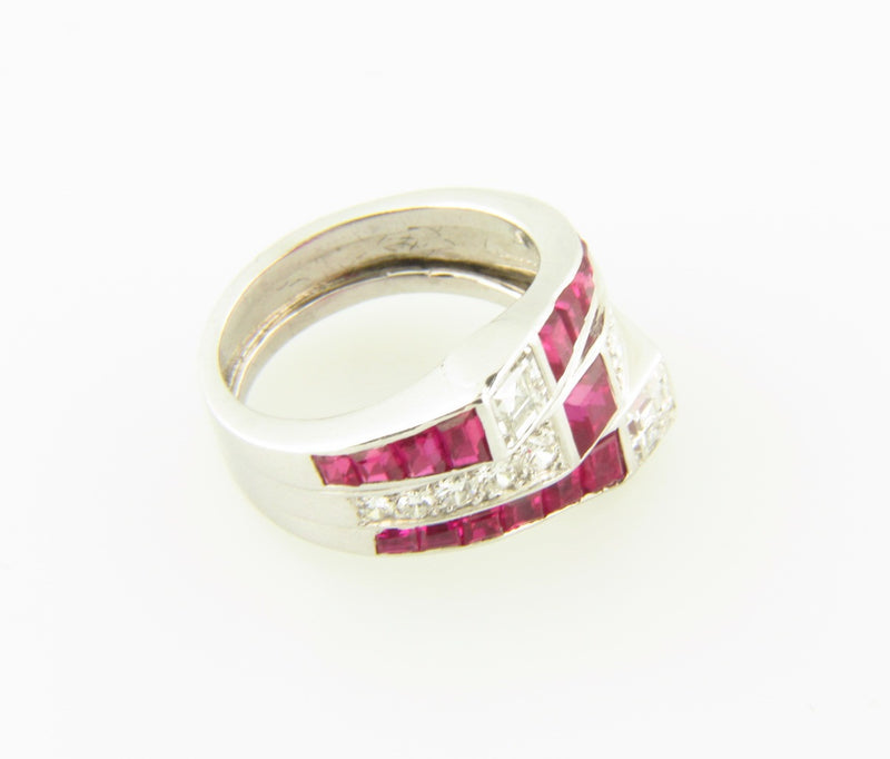 14K White Gold, Ruby and Diamond Ring | 18 Karat Appraisers | Beverly Hills, CA | Fine Jewelry