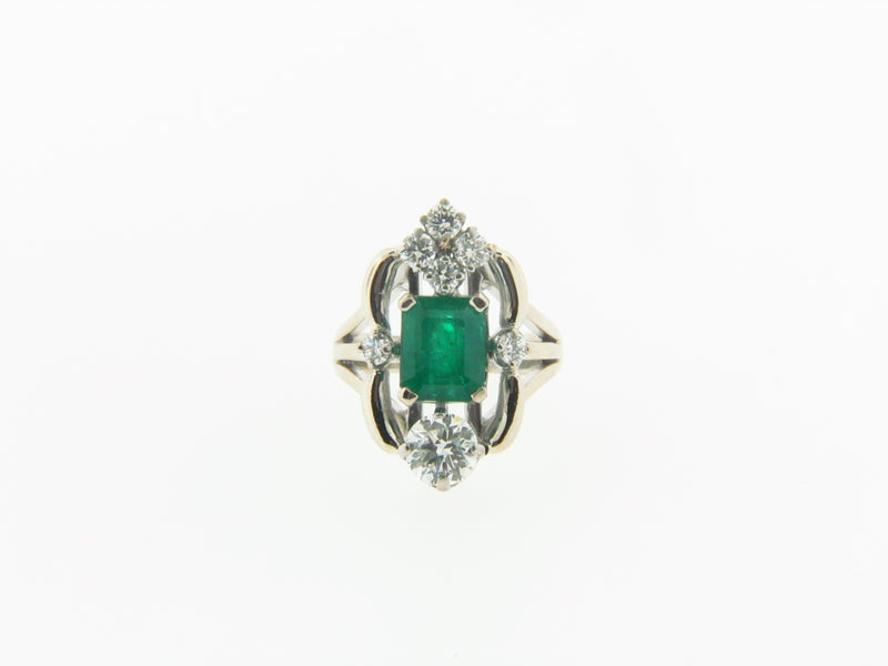 PLATINUM DIAMOND AND EMERALD RING | 18 Karat Appraisers | Beverly Hills, CA | Fine Jewelry