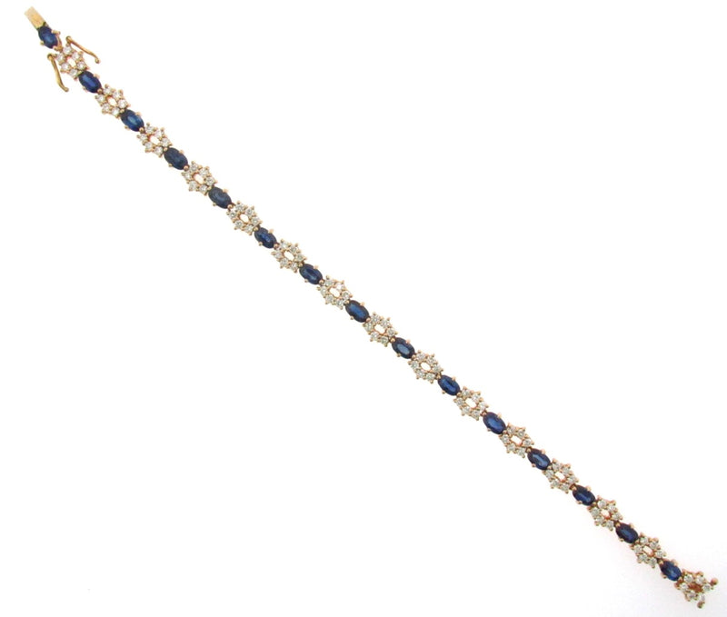 18K Yellow Gold Diamond and Sapphire Bracelet | 18 Karat Appraisers | Beverly Hills, CA | Fine Jewelry